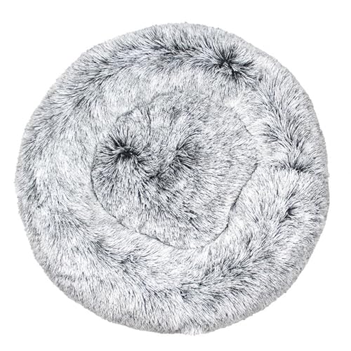 DAYKETNE Donut-Hundebett – Weiches, Flauschiges Katzenbett mit Farbverlauf, Waschbares, Beruhigendes, Rundes Haustierkissen, Plüsch-Hundekorb für Kleine/Mittelgroße/Große Hunde,Gray-110CM DAYKETNE Donut-Hundebett – Weiches, Flauschiges Katzenbett mit Farbverlauf, Waschbares, Beruhigendes, Rundes Haustierkissen, Plüsch-Hundekorb für Kleine/Mittelgroße/Große Hunde,Gray-110CM von DAYKETNE