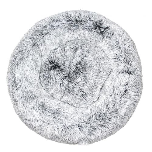 DAYKETNE Donut-Hundebett – Weiches, Flauschiges Katzenbett mit Farbverlauf, Waschbares, Beruhigendes, Rundes Haustierkissen, Plüsch-Hundekorb für Kleine/Mittelgroße/Große Hunde,Gray-60CM DAYKETNE Donut-Hundebett – Weiches, Flauschiges Katzenbett mit Farbverlauf, Waschbares, Beruhigendes, Rundes Haustierkissen, Plüsch-Hundekorb für Kleine/Mittelgroße/Große Hunde,Gray-60CM von DAYKETNE