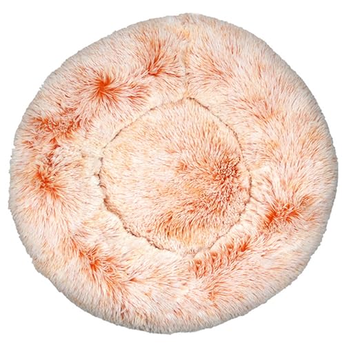 DAYKETNE Donut-Hundebett – Weiches, Flauschiges Katzenbett mit Farbverlauf, Waschbares, Beruhigendes, Rundes Haustierkissen, Plüsch-Hundekorb für Kleine/Mittelgroße/Große Hunde,Orange-90CM DAYKETNE Donut-Hundebett – Weiches, Flauschiges Katzenbett mit Farbverlauf, Waschbares, Beruhigendes, Rundes Haustierkissen, Plüsch-Hundekorb für Kleine/Mittelgroße/Große Hunde,Orange-90CM von DAYKETNE