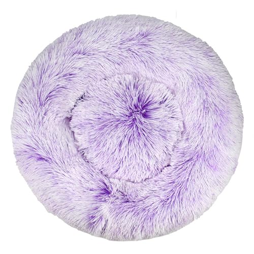 DAYKETNE Donut-Hundebett – Weiches, Flauschiges Katzenbett mit Farbverlauf, Waschbares, Beruhigendes, Rundes Haustierkissen, Plüsch-Hundekorb für Kleine/Mittelgroße/Große Hunde,Purple-80CM DAYKETNE Donut-Hundebett – Weiches, Flauschiges Katzenbett mit Farbverlauf, Waschbares, Beruhigendes, Rundes Haustierkissen, Plüsch-Hundekorb für Kleine/Mittelgroße/Große Hunde,Purple-80CM von DAYKETNE
