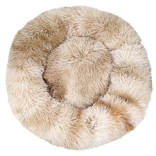 Katzenbetten für Hauskatzen, Beruhigendes Hundebett aus Plüsch in Donutform, Waschbar, Langes Plüsch-Donutkissen mit Rutschfester Unterseite,Brown-90CM Katzenbetten für Hauskatzen, Beruhigendes Hundebett aus Plüsch in Donutform, Waschbar, Langes Plüsch-Donutkissen mit Rutschfester Unterseite,Brown-90CM von DAYKETNE
