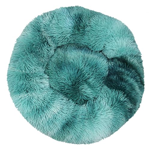 Katzenbetten für Hauskatzen, Beruhigendes Hundebett aus Plüsch in Donutform, Waschbar, Langes Plüsch-Donutkissen mit Rutschfester Unterseite,DarkBlue-40CM Katzenbetten für Hauskatzen, Beruhigendes Hundebett aus Plüsch in Donutform, Waschbar, Langes Plüsch-Donutkissen mit Rutschfester Unterseite,DarkBlue-40CM von DAYKETNE