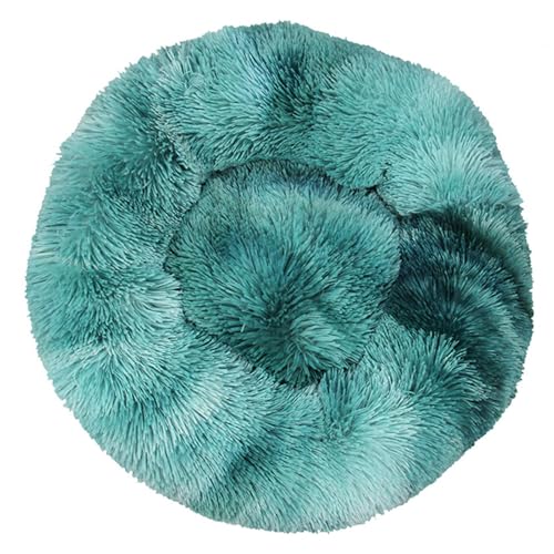 Katzenbetten für Hauskatzen, Beruhigendes Hundebett aus Plüsch in Donutform, Waschbar, Langes Plüsch-Donutkissen mit Rutschfester Unterseite,DarkBlue-70CM Katzenbetten für Hauskatzen, Beruhigendes Hundebett aus Plüsch in Donutform, Waschbar, Langes Plüsch-Donutkissen mit Rutschfester Unterseite,DarkBlue-70CM von DAYKETNE