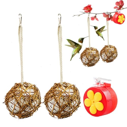2 Stück Vogelnistkugel-Material für Wildvögel mit Wasserspender, handgefertigtes Vogelhaus, Kolibri-Zubehör, nachfüllbare Kugeln, Vogelniststation für Wildvögel im Freien, Zaunkönige, Finken, 2 Stück Vogelnistkugel-Material für Wildvögel mit Wasserspender, handgefertigtes Vogelhaus, Kolibri-Zubehör, nachfüllbare Kugeln, Vogelniststation für Wildvögel im Freien, Zaunkönige, Finken, von DAYUANDIAN