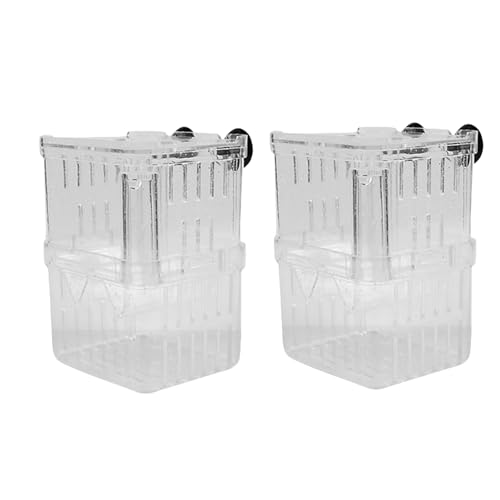 2 Stück Kunststoff-Frittier-Aufzuchttanks mit zwei Fächern, Isolatorbox für Aquarium, Fische, Garnelen, Brutvorräte 2 Stück Kunststoff-Frittier-Aufzuchttanks mit zwei Fächern, Isolatorbox für Aquarium, Fische, Garnelen, Brutvorräte von DAYnagh