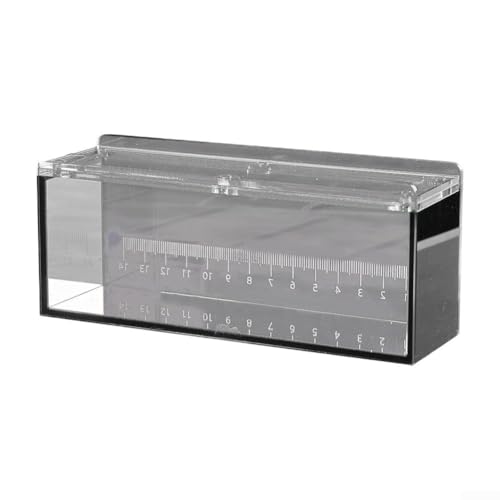 DAZZLEEX Fischbox, Acryl, kleines Aquarium, für Fische, Krabben, Frosch, kleine Tiere mit Skala, abgerundete Ecken, Outdoor, Camping, Aquarium, Werkzeug (schwarz) von DAZZLEEX