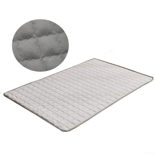 DAZZLEEX Haustier-Komfortmatte, atmungsaktiv, kühlend, Eisseide mit rutschfester Unterseite für den Sommer (M, Hellgrau, M) von DAZZLEEX
