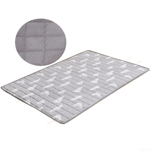 DAZZLEEX Haustier-Komfortmatte, atmungsaktiv, kühlend, Eisseide mit rutschfester Unterseite für den Sommer (S, bedruckt, Grau, S) von DAZZLEEX