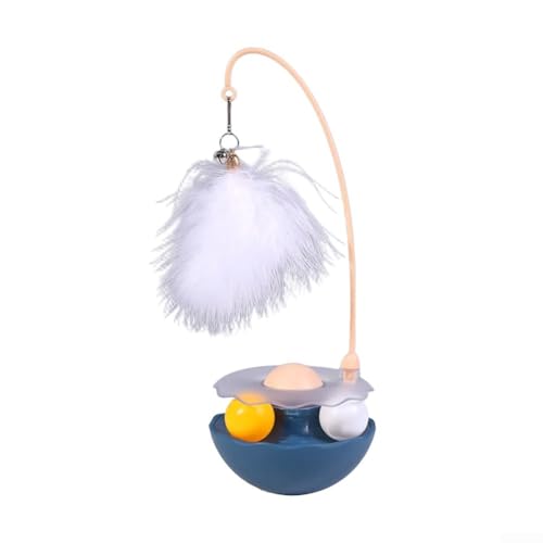DAZZLEEX Lustiges und interaktives Katzenspielzeug mit Katzenminze und Feder für verspielte Katzen (Blau) von DAZZLEEX