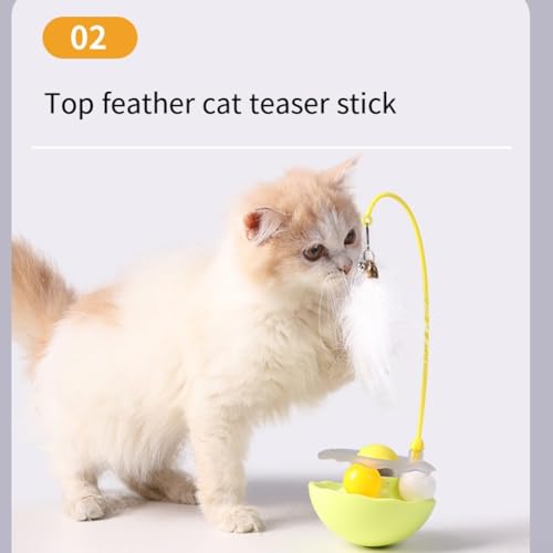 DAZZLEEX Lustiges und interaktives Katzenspielzeug mit Katzenminze und Feder für verspielte Katzen (Rosa) von DAZZLEEX