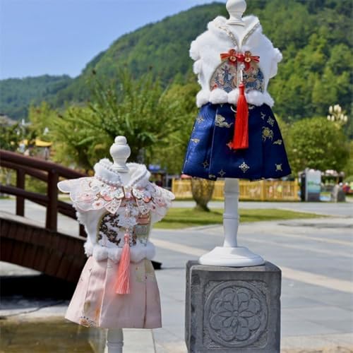Plüsch-Winterkleid für Haustiere, gemütliches und stilvolles Outfit für kleine bis mittelgroße Hunde und Katzen, hält sie bei kaltem Wetter kuschelig (E) von DAZZLEEX