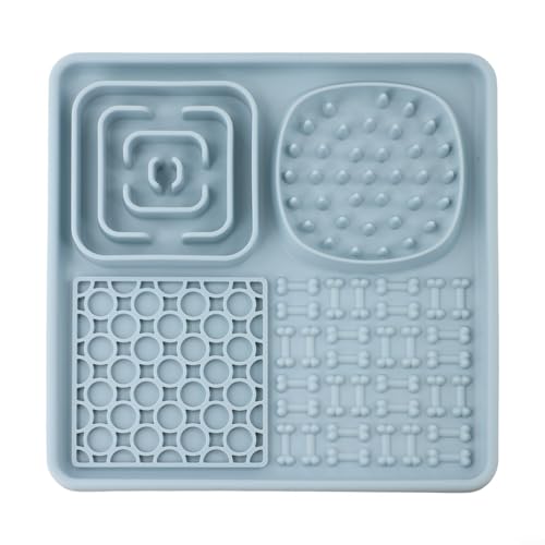 Rutschfeste Haustier-Leckmatte, Silikon-Futterzubehör für Hunde und Katzen, leicht zu reinigen (blau) von DAZZLEEX