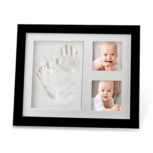 DBAILY Pfotenabdruck Set Hund und Katze, Fußabdruck Baby, Holz Bilderrahmen, 3D Gipsabdruck, Perfekte Andenken für Hundebesitzer Geschenk von DBAILY