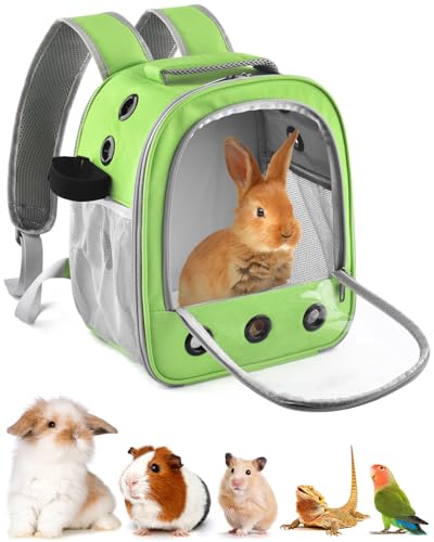 DBNESS Tragetasche für Meerschweinchen, tragbar, für kleine Hunde, Katzen, Hamster, Chinchillas, Kaninchen, Rennmäuse, Igel, Zuckergleiter, Ratten, Bartdrachen, Reisekäfig (grün) von DBNESS