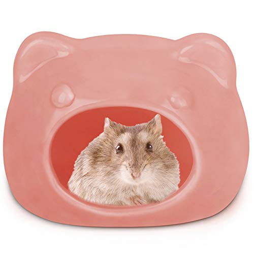 DC CLOUD Haustier Keramik Nest Hamster Versteck Keramik Meerschweinchen Haus Hamster Haus Sommer Kühlung Für Jungvögel Mäuse Chinchillas 6.6cm,pink von DC CLOUD