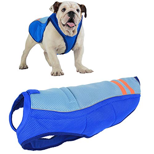 DC CLOUD HundeküHlweste Lightweight Dog Cooling Jacket Zwei Wege Spezielle Struktur Schnelle KüHlung Sicher Und Sorgenfrei Zugseil-Schnittstellendesign Blue,42 von DC CLOUD