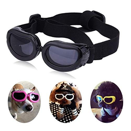 DC CLOUD Hundesonnenbrille Hundebrille Für Kleine Hunde Gläser für Katzen Augenschutzbrille Hundebrille Augenschutz UV-Brille für Hund Black von DC CLOUD
