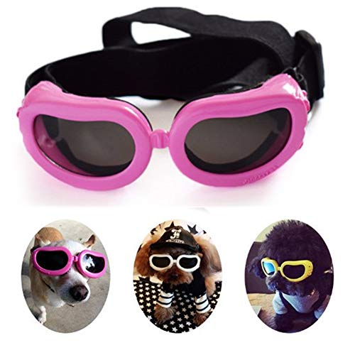 DC CLOUD Hundesonnenbrille Hundebrille Für Kleine Hunde Gläser für Katzen Augenschutzbrille Hundebrille Augenschutz UV-Brille für Hund pink von DC CLOUD
