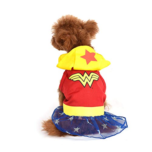 DC Comics for Pets Wonder Woman Hundekostüm, Größe M | Offiziell Lizenziertes DC Comics Wonder Woman Kostüm für Hunde | Mittelgroßes Hundekostüm für mittelgroße und mittelgroße Hunde von DC Comics