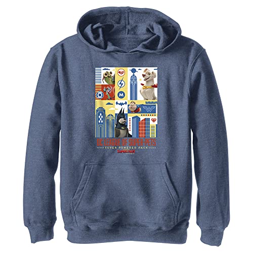 DC Comics Kids Dc Super Pets Cover Youth Pullover Hoodie, Marineblau Heather, L von DC Comics