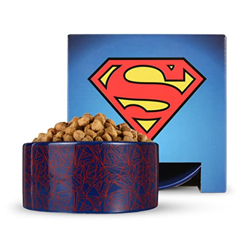 DC Comics Superman Futternapf aus Keramik, 3,5 Tassen, Blau, 15,2 cm von DC Comics