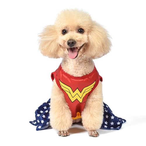 DC Comics Wonder Woman Hundekostüm XS | Bestes DC Comics Wonder Woman Halloween-Kostüm für extra kleine Hunde | Offizielles Wonder Woman Hundekostüm für Haustiere Halloween von DC Comics