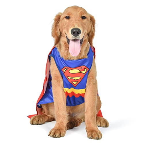DC Comics Superheld Superman Halloween Hund Kostüm - Klein - | DC Superheld Halloween Kostüme für Hunde, lustige Hundekostüme | Offiziell Lizenziertes DC Hund Halloween Kostüm von DC Comics