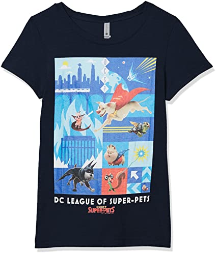 DC League of Super-Pets Mädchen Pets Blocks T-Shirt, Marineblau, Größe XS, Marineblau, X-Small DC League of Super-Pets Mädchen Pets Blocks T-Shirt, Marineblau, Größe XS, Marineblau, X-Small von DC League of Super-Pets