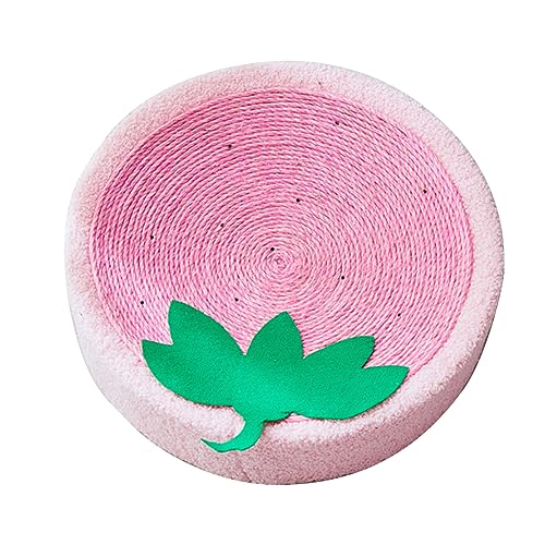 Katzenkratzbett, Sisal, Runde Form, Katzenkratzpads, Katzenkratzer, Lounge-Bett, Haustierbedarf, Haustiere Zum Schutz von Möbeln(Erdbeere) von DCQRY