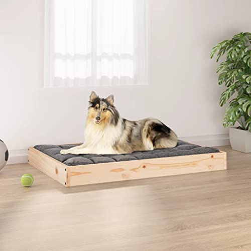Animals & Pet Supplies Hundebett 91,5 x 64 x 9 cm Kiefer Massivholz von DCRAF