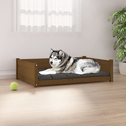 DCRAF Home Products-Hundebett Hundebett Honigbraun 105,5x75,5x28 cm Kiefer massiv von DCRAF