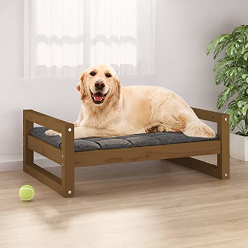 DCRAF Home Products-Hundebett Hundebett Honigbraun 75,5x55,5x28 cm Kiefer massiv von DCRAF