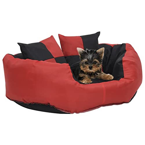 DCRAF Home Products Hundekissen, wendbar, waschbar, Rot und Schwarz, 65 x 50 x 20 cm von DCRAF