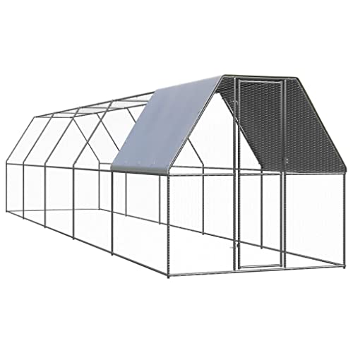 DCRAF Home Products-Outdoor Hühnerkäfig 2x10x2m Stahl verzinkt von DCRAF