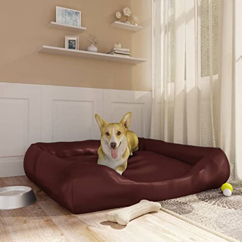 Dog Supplies Hundebett Braun 120x100x27cm Kunstleder Tiere & Haustierbedarf von DCRAF