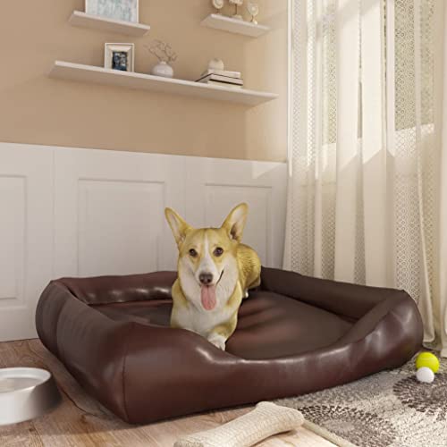 Dog Supplies Hundebett braun 80x68x23cm Kunstleder Tiere & Haustierbedarf von DCRAF