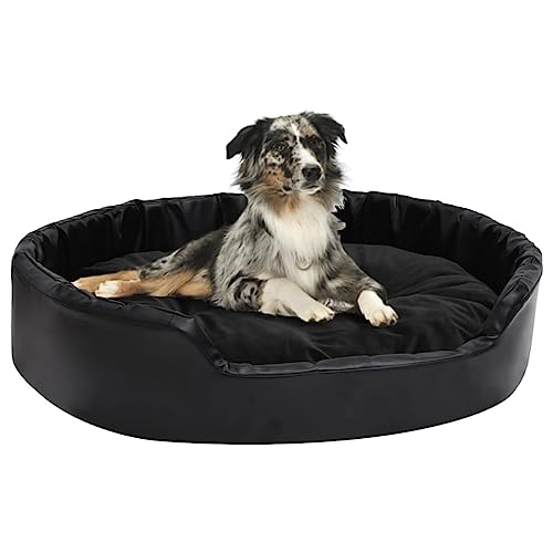 Dog Supplies Hundebett schwarz 90x79x20 cm Plüsch und Kunstleder Tiere & Haustierbedarf von DCRAF