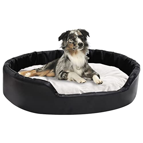 Dog Supplies Hundebett schwarz und beige 90x79x20 cm Plüsch und Kunstleder Tiere & Haustierbedarf von DCRAF