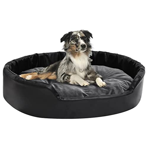 Dog Supplies Hundebett schwarz und dunkelgrau 90x79x20 cm Plüsch und Kunstleder Tiere & Haustierbedarf von DCRAF