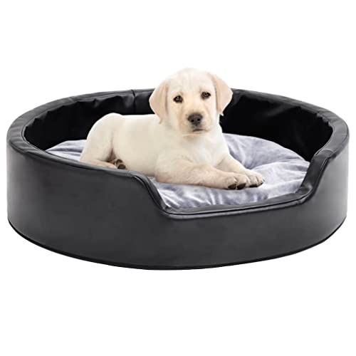 Dog Supplies Hundebett schwarz und grau 69x59x19 cm Plüsch und Kunstleder Tiere & Haustierbedarf von DCRAF