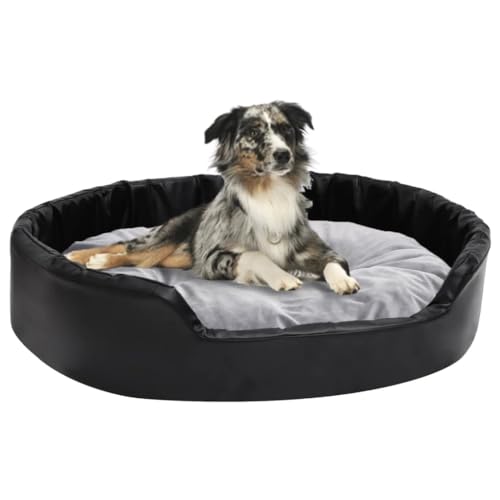 Dog Supplies Hundebett schwarz und grau 90x79x20 cm Plüsch und Kunstleder Tiere & Haustierbedarf von DCRAF