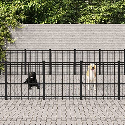 Farbe: Schwarz-Outdoor Hundehütte Stahl 22,58 m von DCRAF
