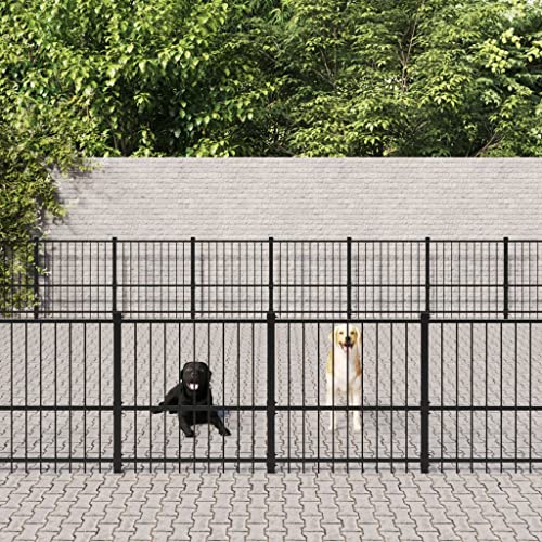 Farbe: Schwarz-Outdoor Hundehütte Stahl 60,22 m von DCRAF