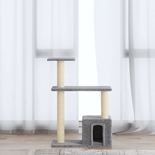Home Furniture Kratzbaum mit Sisal-Kratzstämmen, hellgrau, 70 cm Gr von DCRAF