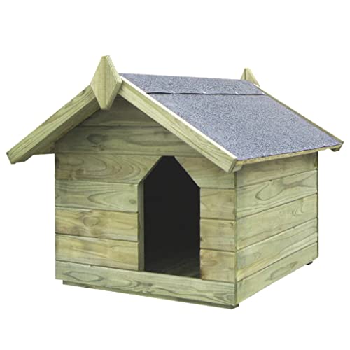 Home Products-Garden Hundehaus mit aufklappbarem Dach, imprägniert Kiefernholz von DCRAF