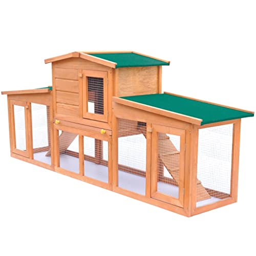 Möbel-Set – großer Kaninchenstall Kleintierhaus Tierkäfig mit Dächern aus Holz von DCRAF