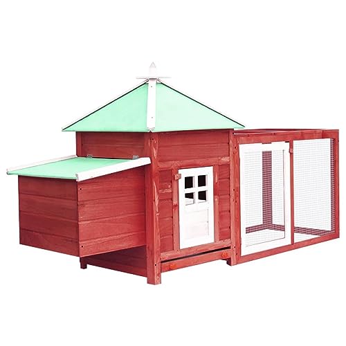 Startseite Möbel Hühnerstall mit Nistkasten rot 190x72x102 cm Größe Massives Firwood von DCRAF