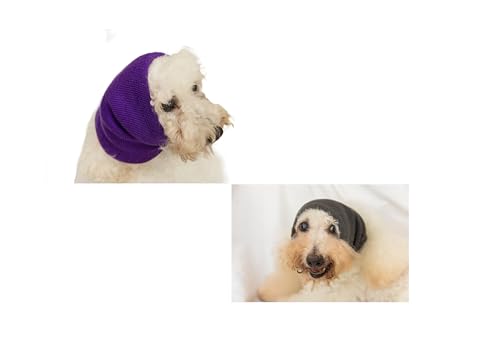 DDFS Hunde-Ohrenschal für Bad, Hunde-Ohrenschützer, beruhigender Hoodie für Hunde, Angst- und Stressabbau, beruhigendes Produkt, Hundehalsbekleidung, Tierarzt empfohlen für Hundeohrenwickel, Grau + von DDFS