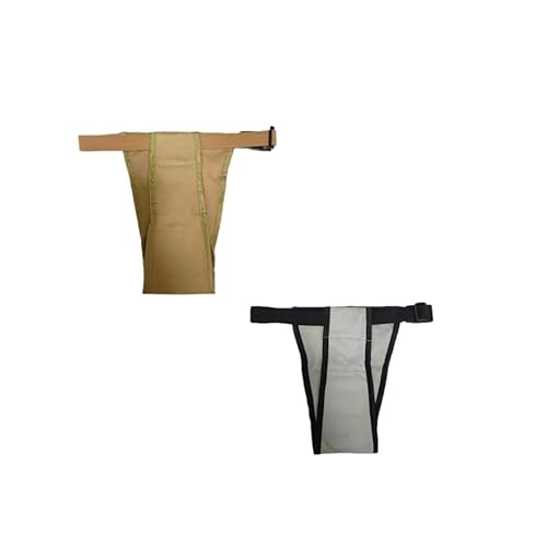 DDFS Hunde-Periodenhose (mit 6 Hundebinden, Hündinnen, wiederverwendbar, 2 x Hundehosen), atmungsaktives Netzgewebe, waschbare Hundebinden (Beige + Grau, XS) von DDFS