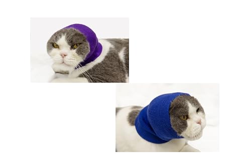 DDFS Katzen-Ohrwickel ohne Klappe, 2 Stück, Katzenohrwickel für Katzen, Angst- und Stressabbau, Ohrwickel für Katzen, zur Verwendung im Bad, Blau + Lila, Größe S DDFS Katzen-Ohrwickel ohne Klappe, 2 Stück, Katzenohrwickel für Katzen, Angst- und Stressabbau, Ohrwickel für Katzen, zur Verwendung im Bad, Blau + Lila, Größe S von DDFS